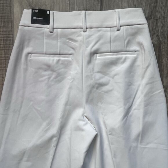 NWT Express Women's 8L White Ankle Super High Rise Stylist Pants Pleated Stretch - Picture 7 of 9